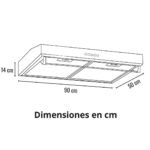 CAMPANA CONTINENTAL EXTRACTORA ACERO INOX G208-10A 90CM - Imagen 5
