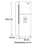 REFRI HACEB TITANIO NF 271LTS MANIJA EXTERNA CON DISPENSA - Imagen 4