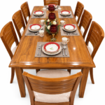 JUEGO DE COMEDOR MAURICIO 8 SILLAS TECA NATURAL