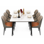 MESA 814W DE PIEDRA SINTERIZADA BLANCO 140*80*75CM