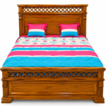 CAMA DE MADERA TECA NATURAL 2PLZ